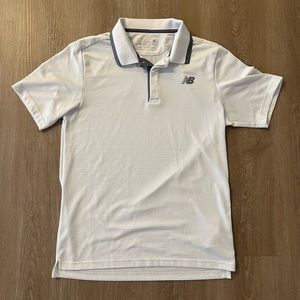 Mens S White New Balance Polo Shirt